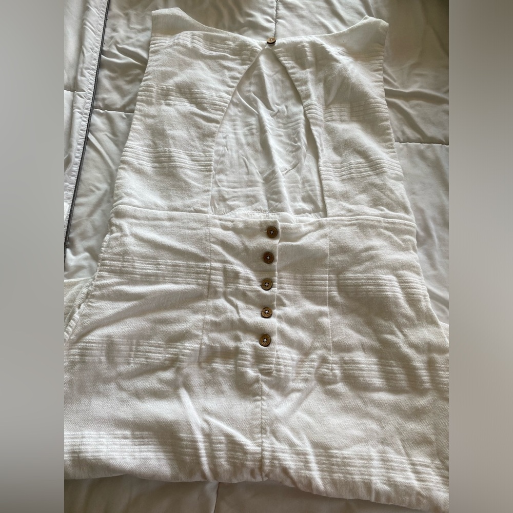 FreePeople White Linen Mini Dress size M - Picture 6 of 8